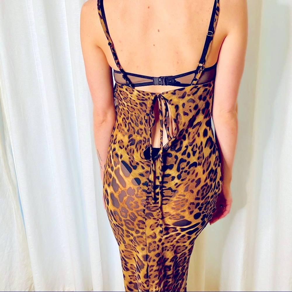 Sheer Leopard Print Maxi Dress NWT! - Picture 9 of 11